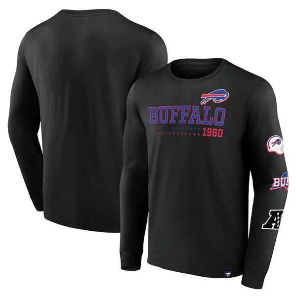 Buffalo Bills Black High Whip Pitcher Long Sleeve T-Shirt